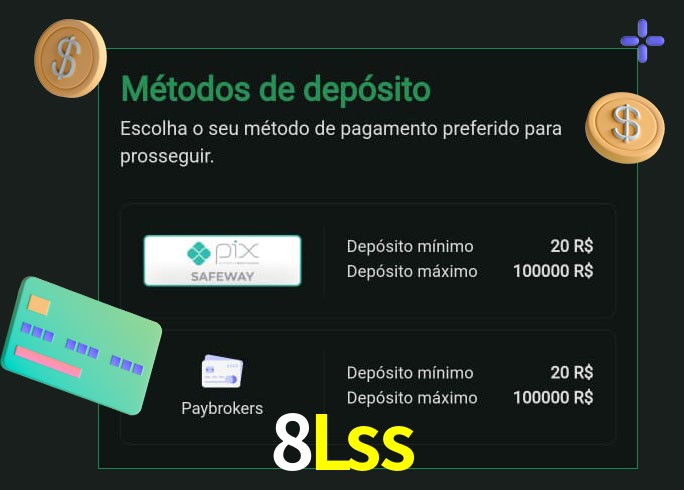 O cassino 8Lss oferece uma grande variedade de métodos de pagamento